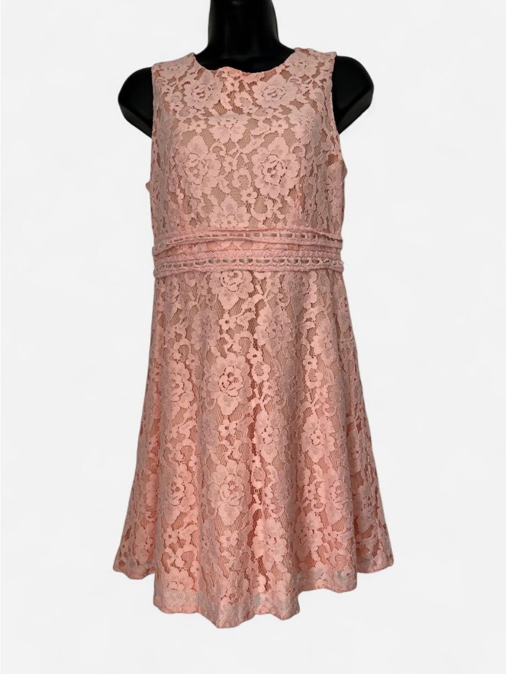 Forever 21 Pink Lace Fit & Flare Mini Dress